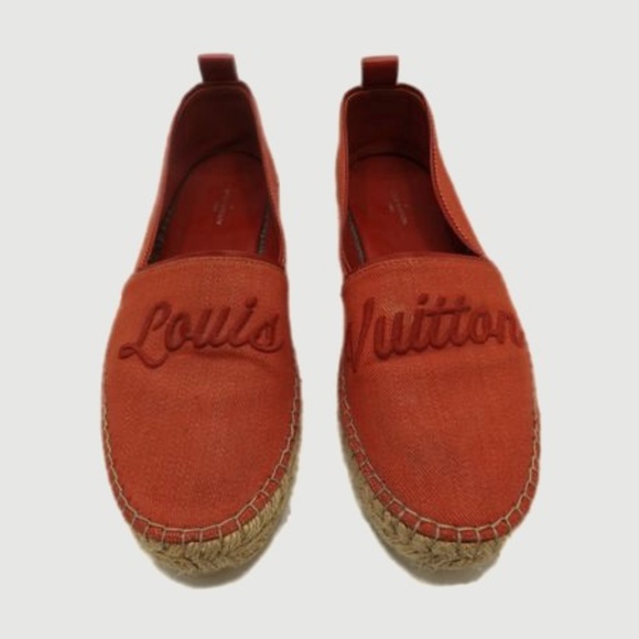 Louis Vuitton Red Espadrille Flats Sz 39 - Picture 7 of 13